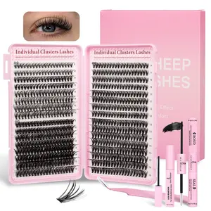 Natural Look Eyelash Extensions Set with False Lashes, Tweezers, Glue, Remover and Fixer, Professional Accessories for Women's Summer Makeup