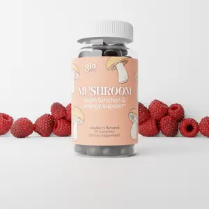 GloGetters Mushroom Gummies - Raspberry Flavored, 60 Gummies, Focus, Clarity & Everyday Vitality Support, Adaptogenic & Immune System Boost Brain Booster Fitness