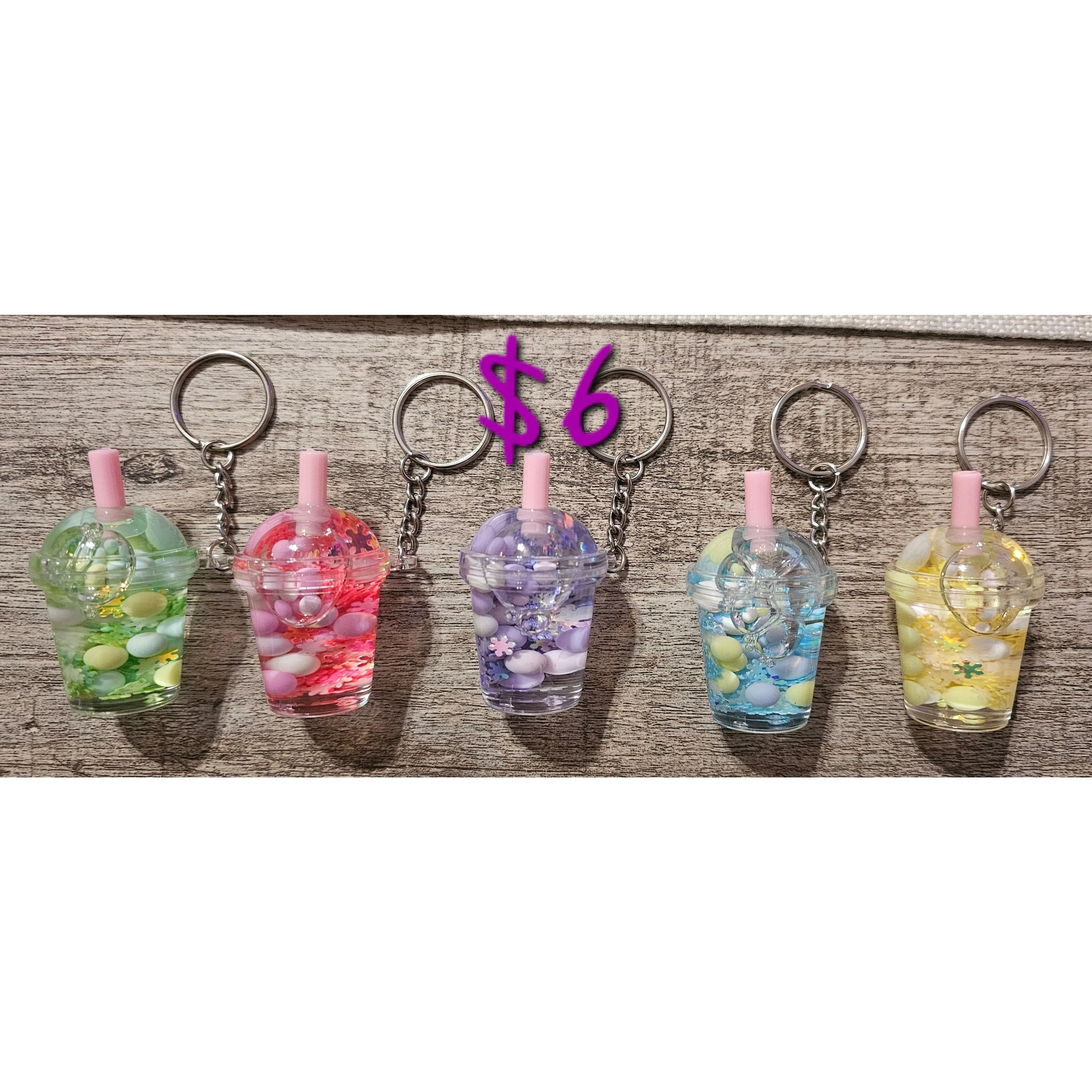 Boba Tea Snowglobe Keychains
