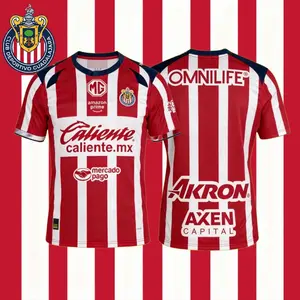 25 26 Chivas de Guadalajara MEX Home Red Short Sleeve Soccer Jersey Fans Version Breathable