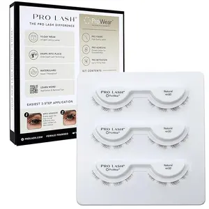 Pro Lash No. 00 ProWear/SoftWear Professionally Styled Lash Clusters - Easiest to Apply Eyelash Cluster - 10 Day Eyelashes - Waterproof Lashes Clusters - 3 Sets - Natural No. 00 - Black
