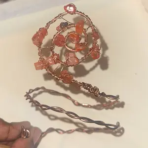 Red Stone Spiral Arm Cuff Clamp
