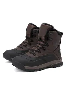 New Thick Sole Fleece Lined Closed Snow Boots, Winter Warm Outdoor Snow Boots, Wear-Resistant Anti-Slip Tpr Outsole, Suitable for Various Complex Scenarios