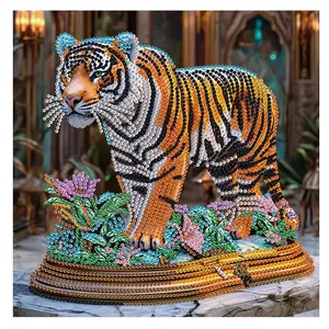 Tiger Design Diamond Art Painting Kit, 5D Special Shape Diamond Handmade Mosaic Art Kit for Adults, DIY Diamonds Paintings Art for Home Wall Decor Gift