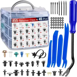 Nilight 900Pcs Car Push Retainer Clips Auto Fasteners Kit Included 24 Sizes Nylon Bumper Fender Rivets Door Trim Panel Clips with 5 Fasteners Remover 10 Cable Ties for Toyota GM Ford Honda Chevy