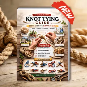 Easy Knot-Tying Guide: Step-By-Step Instructions Illustrated Guide for Home, Gardening, Camping, and DIY Repairs, Convenient Sticky Notes Series, Storage, Beginner Friendly, Clothesline, Packing, Popular Knots