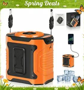 [Spring Deals] Coucur 2026 New Personal Portable Fan USB Rechargeable Waist Fan with Clip & Power Bank 4000mAh Battery 100 Wind Speeds Cooling Fan with LED Light for Outdoor Travel Camping Back to School Father's Day Gift