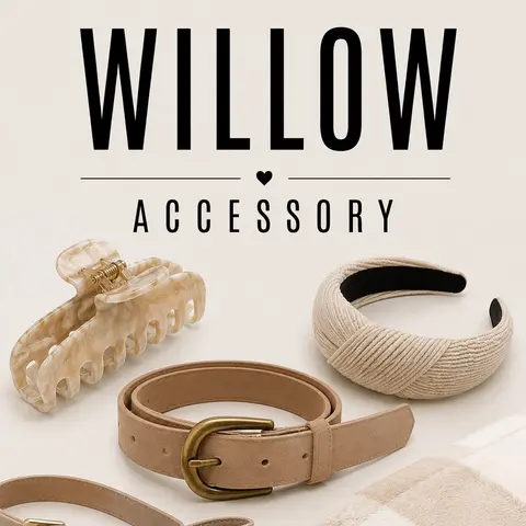 Willow Clothing Co. Hair Accessory - Dress Belt, Versatile Fashion Accessory, Bandana Prints, Claw Clips, Belt-Compatible Design