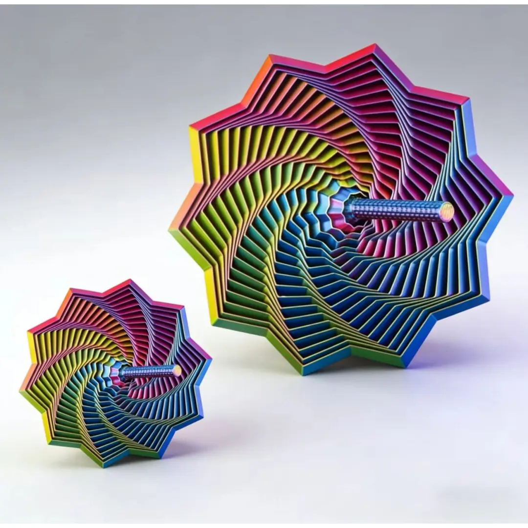 Luminous Mini Jesus Plastic Geometric Home Decor Figurine - Unisex New Rainbow Spiral Fidget Star, Stress Relief Fidgeting Gadget with Soothing ASMR Sounds, Visual Spin Trippy Effects