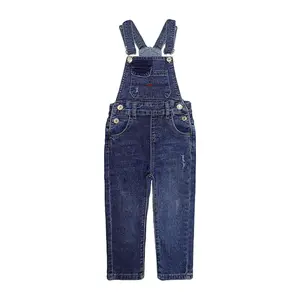 Fashionable Baby & Child Denim Overalls, 9M-9T Unisex Little Boys Slim Fit Jeans, Ripped Bib Pocket Fashion Jumper