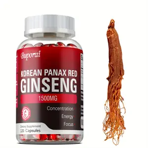 Korean Panax Red Ginseng 1500mg -Support Natural Health, Supports Healthy Memory and Cognitive Function, Supports Men'S Health, Supports Immune Health - 120pcs