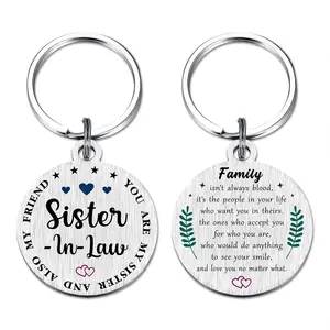 Sister In Law Keychain - Stainless Steel Sentimental Gift for Mother's Day, Birthday, Wedding, Easter, Christmas, Thanksgiving - Future Sister In Law Keepsake