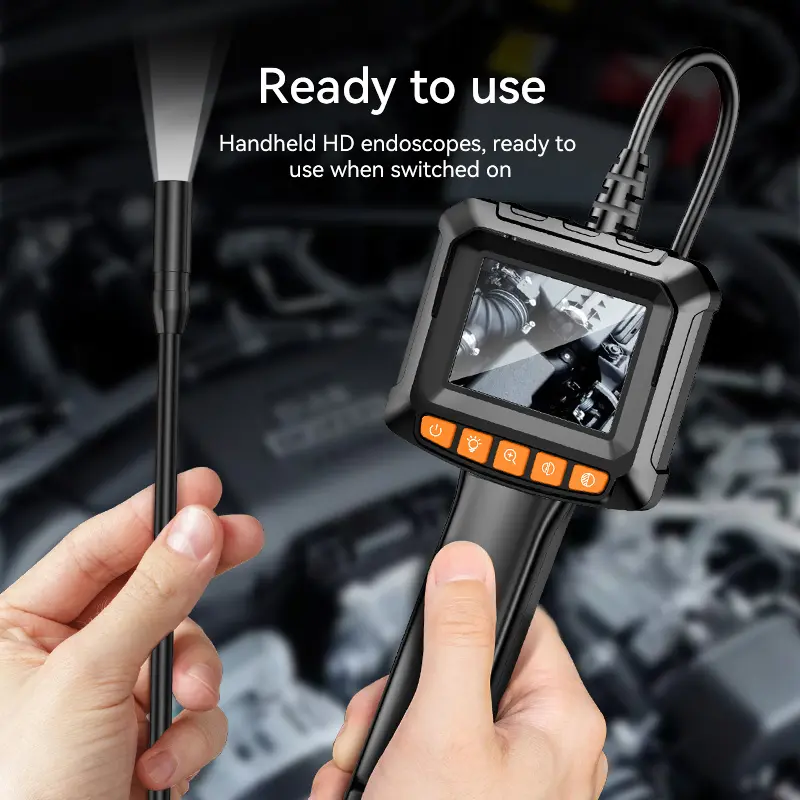 Endoscope Camera with Light - IP67 Waterproof Snake Camera with 2.4" LCD Screen - 1080P HD Industrial Borescope with 2000mAh Long-Lasting Battery - 16.5FT, Suitable for Sewer, Cool Gadgets for Men