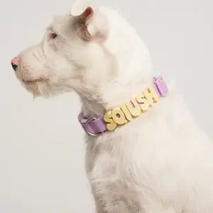 pet stuff Silicone Dog Charms Letters & Symbols for DIY Personalized Dog Collars and Leashes - Butter Yellow