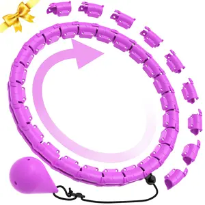 24 Knots Detachable Exercise Hoop, 1 Count 360° Rotation Weighted Fitness Hoop, Waist Trainer, Fitness Equipment for Home Gym Workout, Weighted Hula Hoop