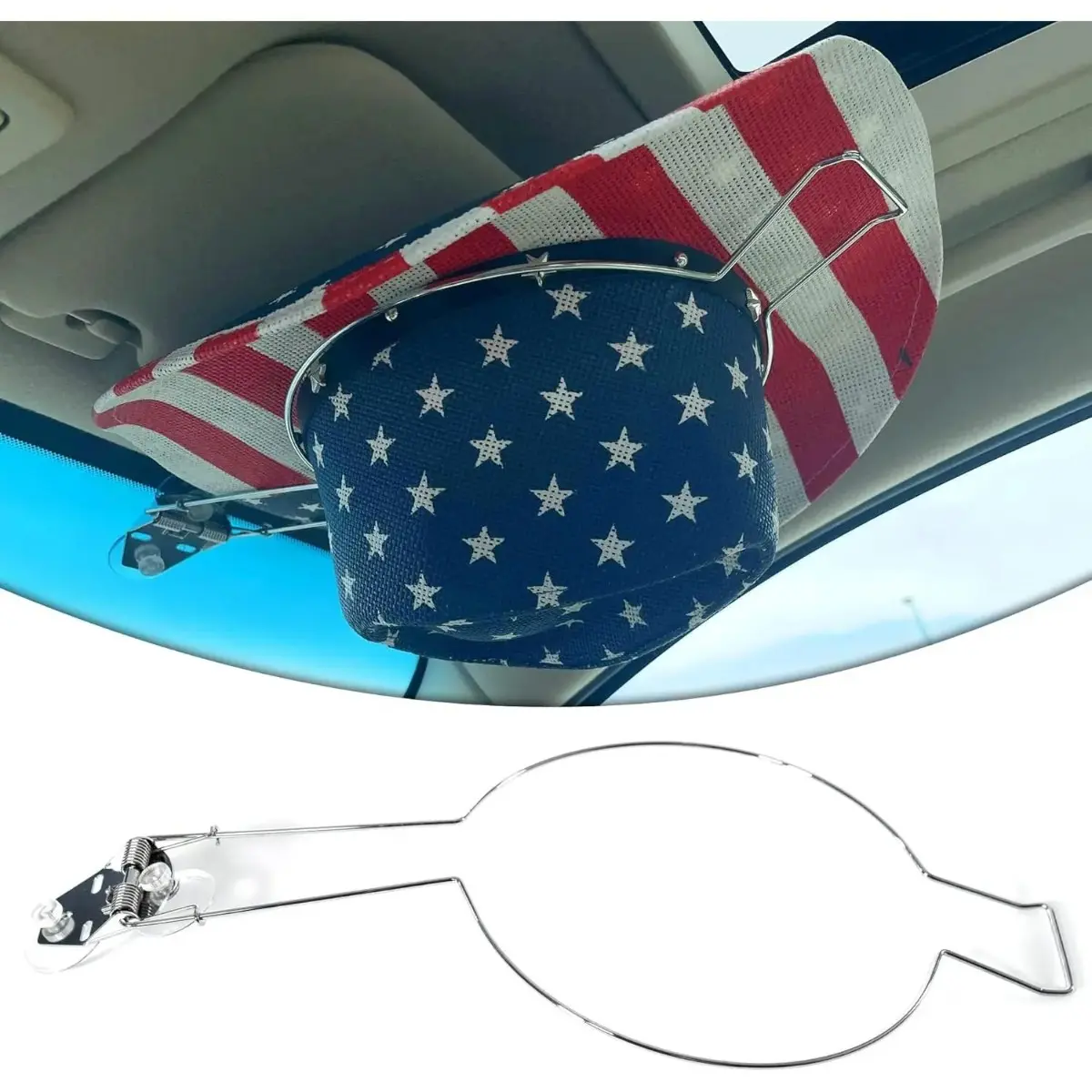 Cowboy Hat Holder - Hat Rack Clip for Western Hats - For Cars, Trucks and Vans - Complete with Suction Cups