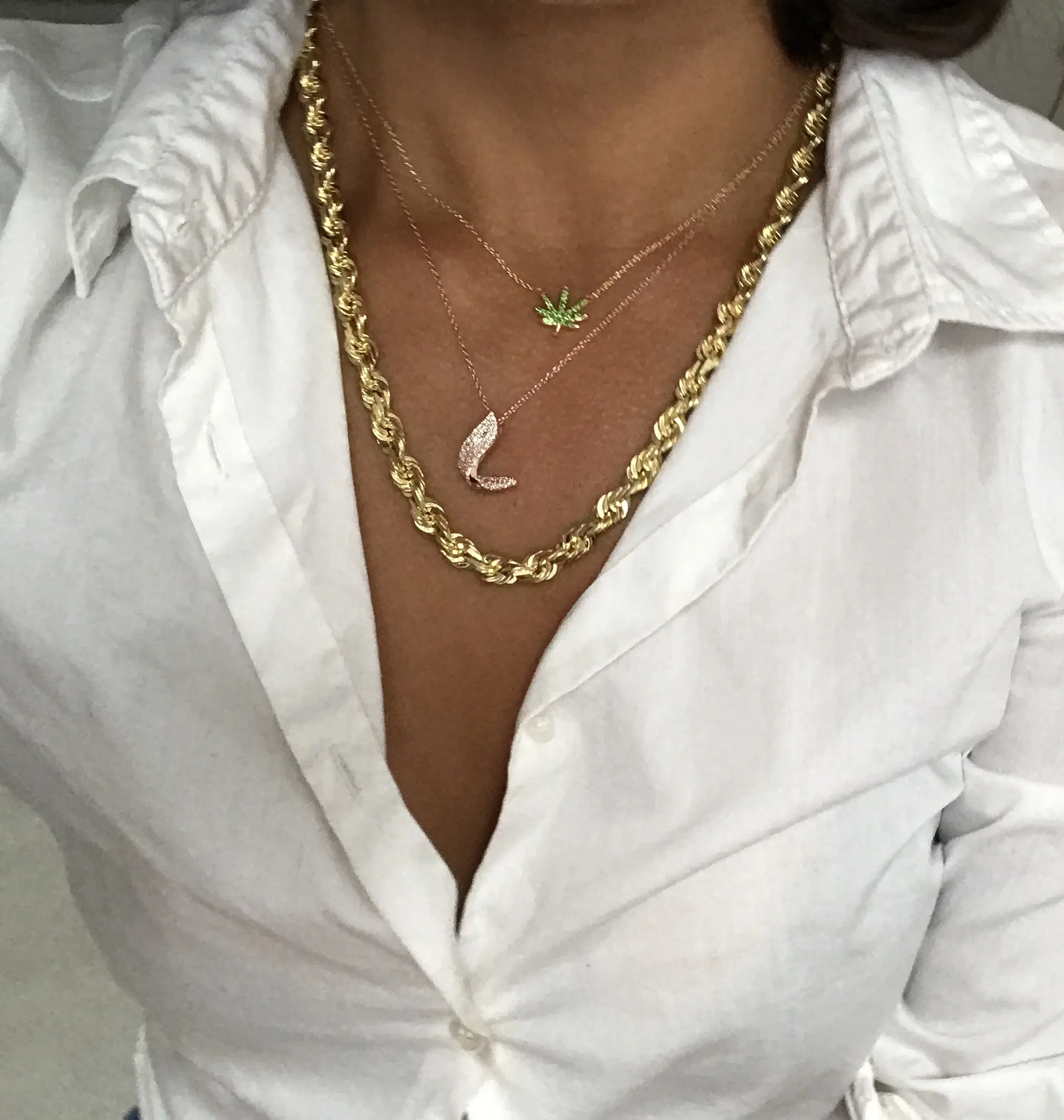 Shanti Shack Leaf Silver Diamond Pendent - Fashion Accessory
