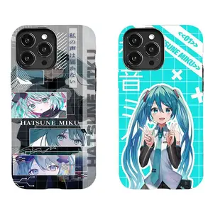 Hatsune Miku Cyberpunk Collage Vocaloid Anime Manga Pop Idol Fan Merch Art Trendy Tough Phone Case Cyberpunk Idol Vibe Shockproof Bumper for iPhone 17 16 Air 15 Plus 14 13 12 11 Pro