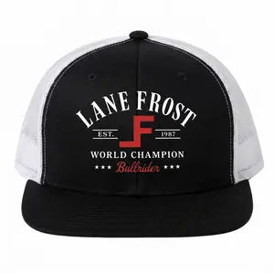 Lane Frost Rodeo Hat, Bullrider Trucker Snapback, Retro Black Mesh Cap, Western Hero Memorial, Vintage Rodeo Fashion Hat, Men’s Rodeo Cap