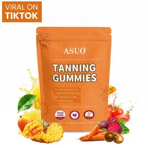 ASUO Tanning Gummies: Achieve a radiant bronze tan with natural-looking results. 60 gummies. Dietary supplement. Healthcare Fitness Edible Bathroom