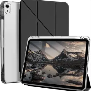 Slim Stylish Clear iPad Case Tablet Cover for iPad Pro 12.9 Inch 2018-2022, Pencil Holder & Multi-Angle Y-Shaped Stand, Hard Shell Protection, Ipad Tablet Accessories