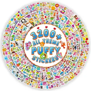 20 Multicolor Puzzle Sticker Sheets, Glossy Finish Self-Adhesive with Glitter Decorations, Perfect for DIY Crafts, Classroom Scrapbooks, Birthday Parties