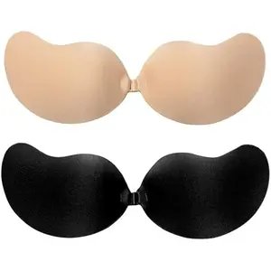 2 Pcs Sticky Bra Backless Adhesive Strapless Invisible Push Up Stick on Bras for Women Dresses Reusable Nipple Cover Automotive & Motorcycle Womenswear Black