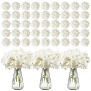 305 Pcs Artificial Silk Hydrangea Flowers In A 9.8 Inch White Bouquet For Home Decor, Wedding Centerpieces, Event Tables, Craft Projects, Realistic Lifelike Silk Hydrangeas With Durable Construction