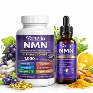NMN 1000mg Supplement & Liquid Drops Set | NAD+ Support Formula with Resveratrol, Glutathione & Vitamin C | Daily Wellness & Energy Support | Non-GMO Fitness