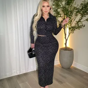 Isabella High Waisted Leopard Skirt Set  Womenswear