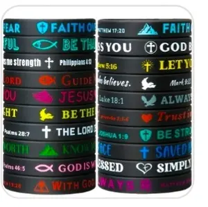 20-Pack Inspirational Silicone Wristbands with Bible Verses for Men, Women, Teens, and Children - Great Religious Christian Gifts