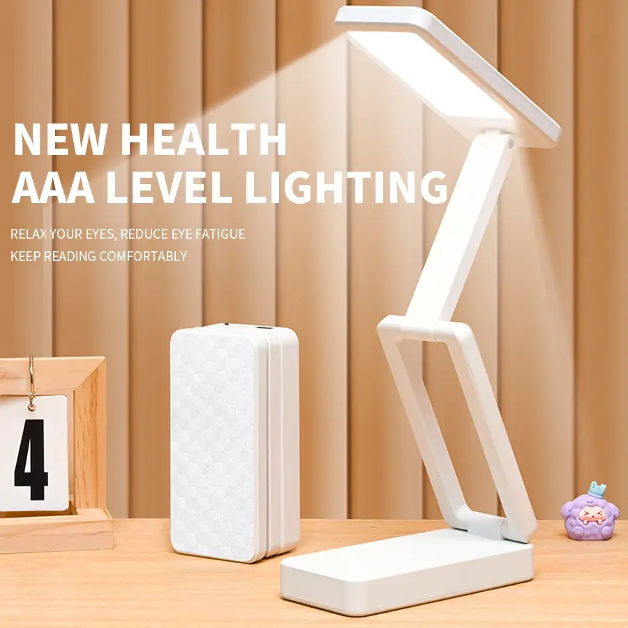 Rechargeable Foldable Table Lamp, Dedicated Work Learning Desk Light, University Dorm Bedside Nightlight, Reading Lamp, Desk Lighting, Led Desk Lamp, Battery Lamp, Battery Powered Light, Battery Operated Lamp