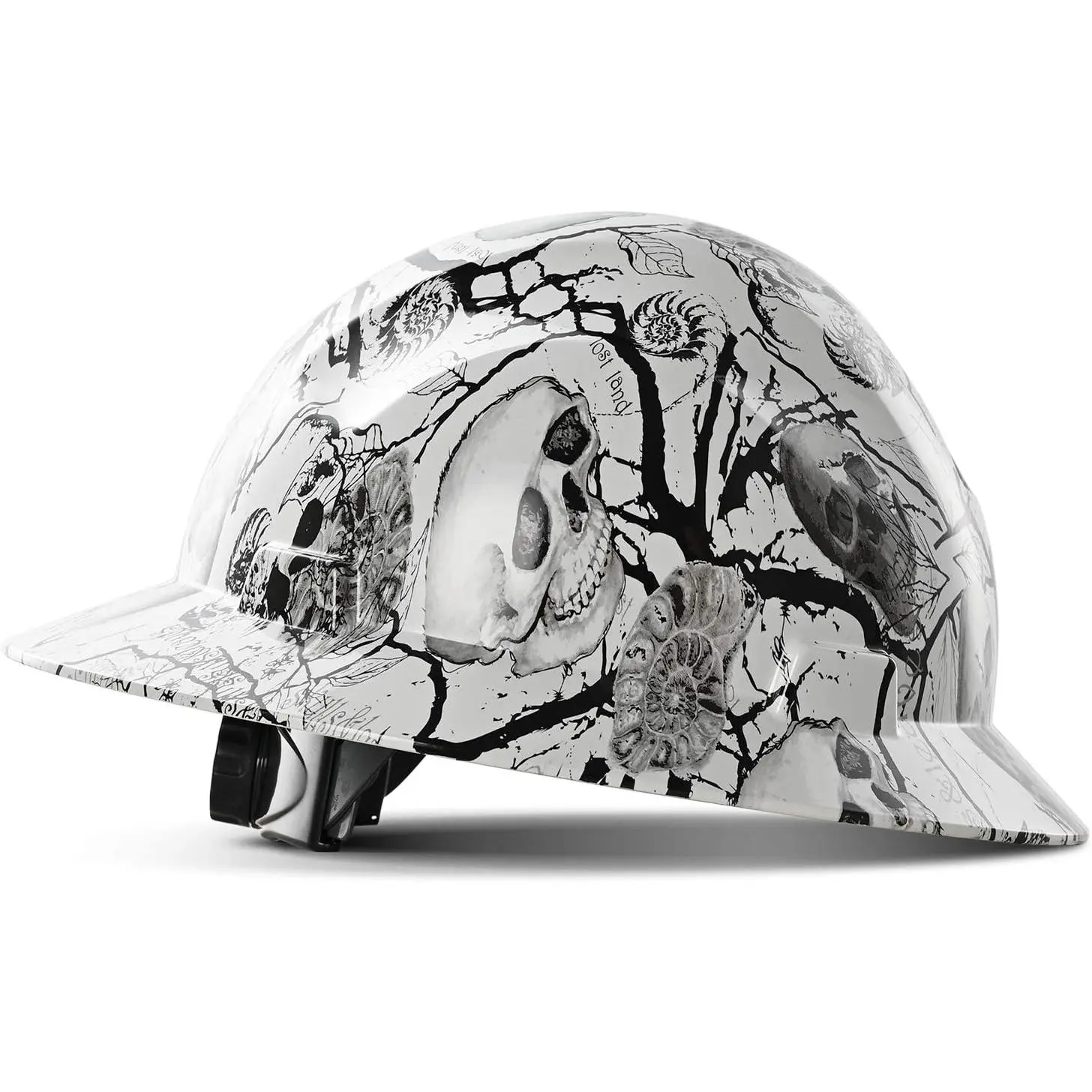FRP Full Brim Hard Hat - Authentic Helmet, OSHA-Approved for Construction Work, Premium Charcoal Gray Design, 4-Point Adjustable Ratchet Suspension, Class C