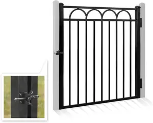 Fencer Wire Heavy Duty Arc Fence Gate, 4FT Height x 4FT Width Outdoor Fence Gate, Outdoor Anti-Rust Metal Steel Gate for Fencing Barrier, Decorative Garden Gate for Residential, Yard, Pool, Patio