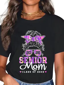 100% Cotton Senior Mom Class Of 2026 Shirt Senior Mom 2026 Mother Of Senior 2026 Class Of 2026 Mama T-Shirt