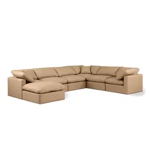 Indulge Tan Vegan Leather Modular Sectional