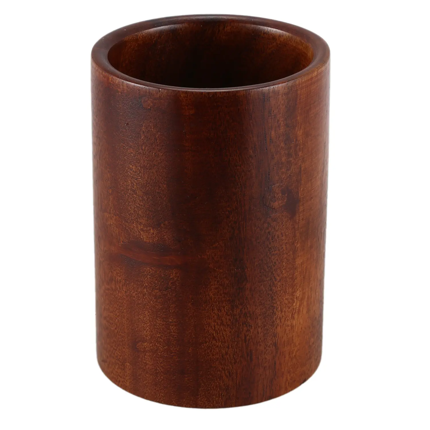 Jujube Wood Kitchenware Cutlery Rack - Thick, Stylish, Ventilated Holes Countertop Tabletop Utensil Storage Holder for Spoons, Spatulas, 3.4x3.4x5 In (13x8.9cm)