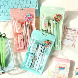 Cute High-Quality Lollipop Stationery Set, Student Learning Reward Supplies, Small Gift for Class, Back-To-School, Office Use, Christmas New Year Gifts, Pen Set