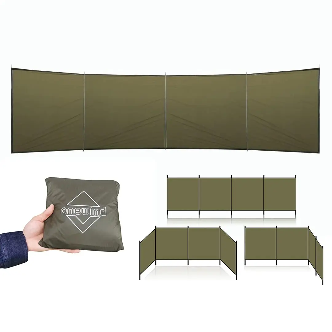 Onewind Portable Camping Wind Blocker & Privacy Screen - 1.1 oz Ripstop Nylon, Water-Resistant & Wind-Proof, Lightweight Design for Beach/Backpacking