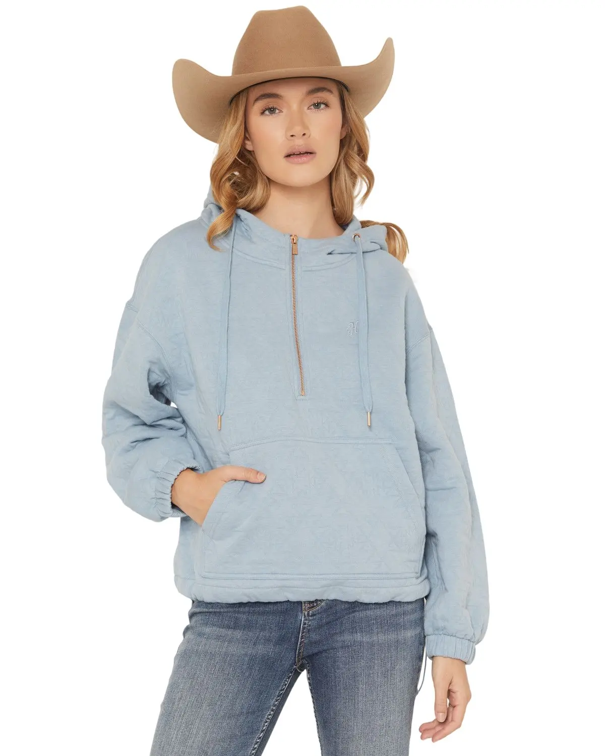 Hooey Women's Women'S Half Zip Hooded Pullover - Hh1310bl