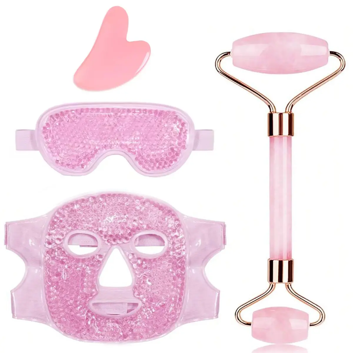 Gel Cooling Face Eye Mask, Hot Cold Therapy Pack, Gel Beads Ice Bag for Facial Massage, Sleep Spa Treatment, Relieves Puffiness & Dullness, Portable Eye Mask, Chill Eye Mask