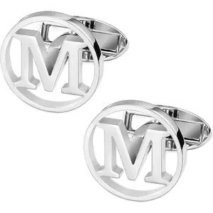 Cufflinks for Men Classic Tuxedo Shirt Wedding Cuff Links Personalized Initials A-Z Gift