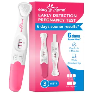 Easy@Home Pregnancy Test Sticks - Early Detection, Clear Results in Minutes, Easy at Home Midstream Test with Curved Handle