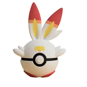 Scorbunny Poke Ball - Inspired 3D Printed Collectible