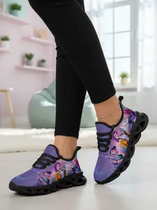 K-Pop Hunter Girl Shoes, Mesh Lace-Up Low-Top, Eva Sole Durable Casual Shoes, Sneakers Shoes, Lace up trainers, Trainer Footwear, Fashionable Daily Playwear for Kids