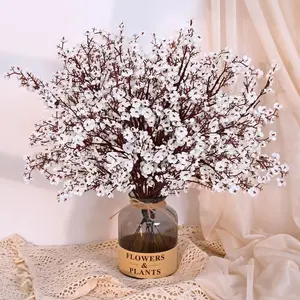10Pcs Baby Breath Fabric Cloth Artificial Flowers, Faux European Plants White Silk Floral Stems for Vase, Fake Flower Arrangements for festival，Wedding Centerpieces, Table Decoration and Home Decor, Four seasons Bouquet for Indoor Display.