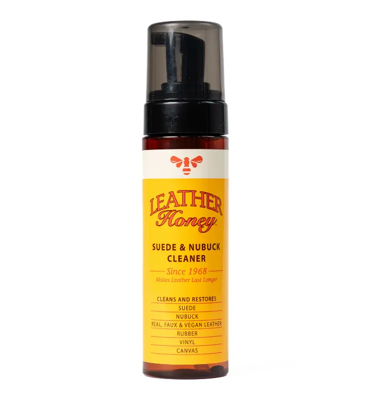 LEATHER Honey Suede & Nubuck Foam Cleaner for Boot, Clothing, Bags & Vegan Leather, Non-Toxic Stain Remover Safe for All Colors, Footwear, Jackets, Faux Leather