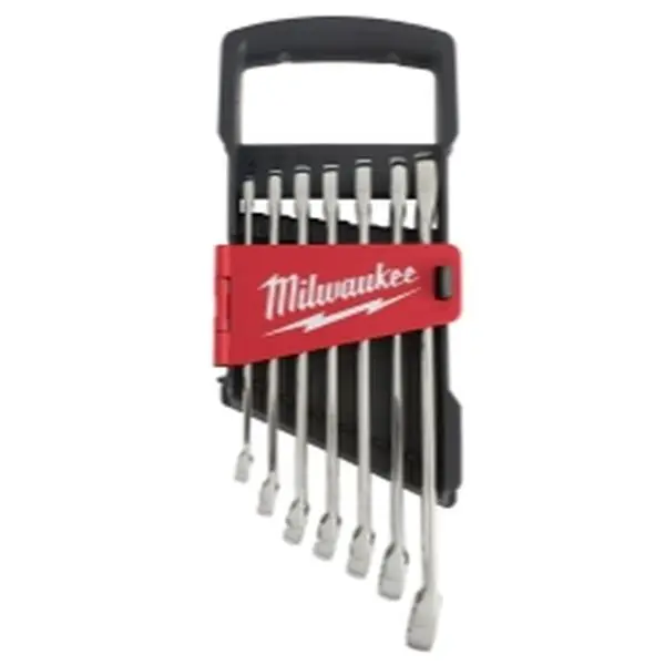 Milwaukee Electric Tools 7-Piece Combination Metric Wrench Set (MLW48-22-9507) - 25% More Torque, Comfortable I-Beam Handle, Ink-Filled, Max Bite Open-End Grip, Max Bite Grip