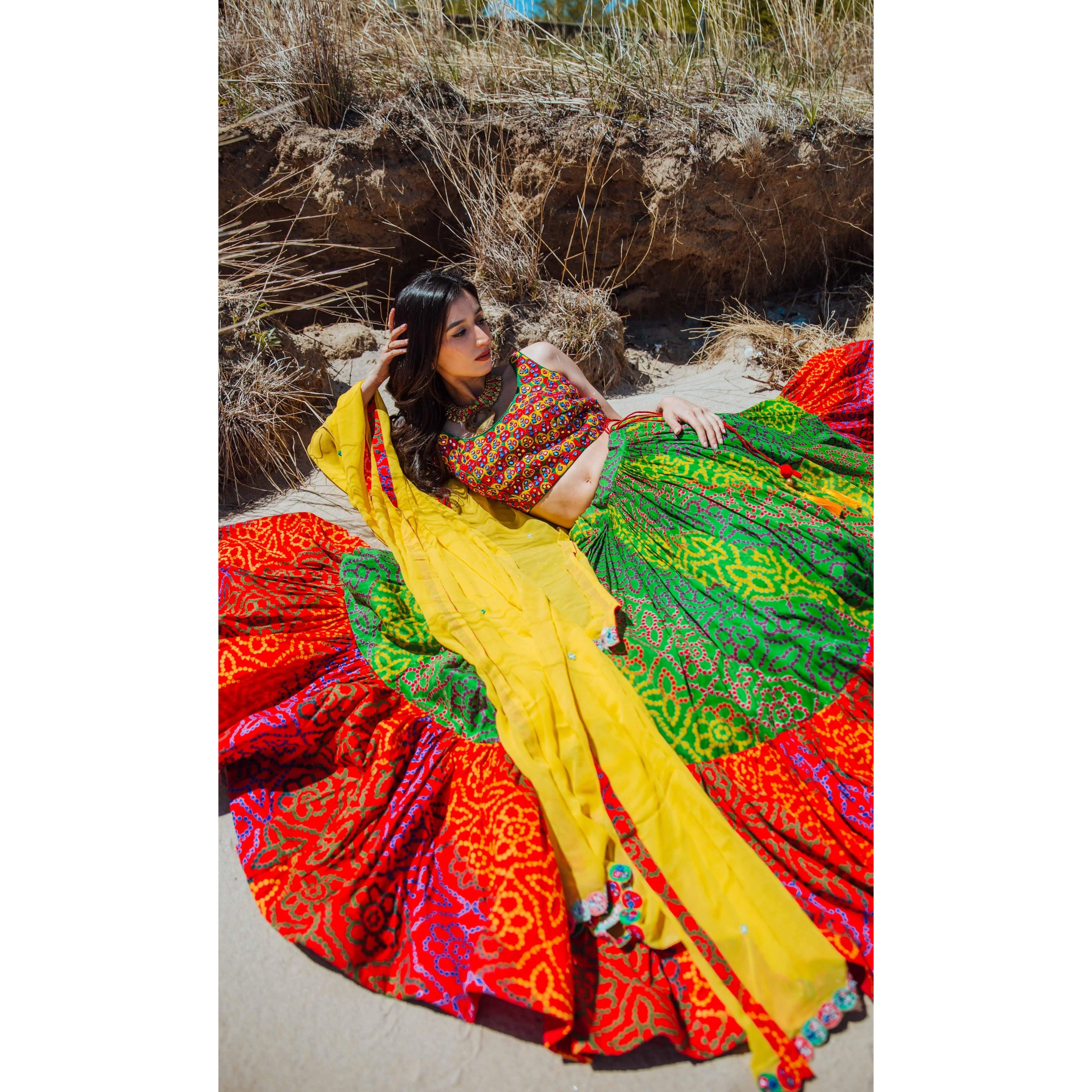 Tropical Full Flare Bandhej Chaniya Choli