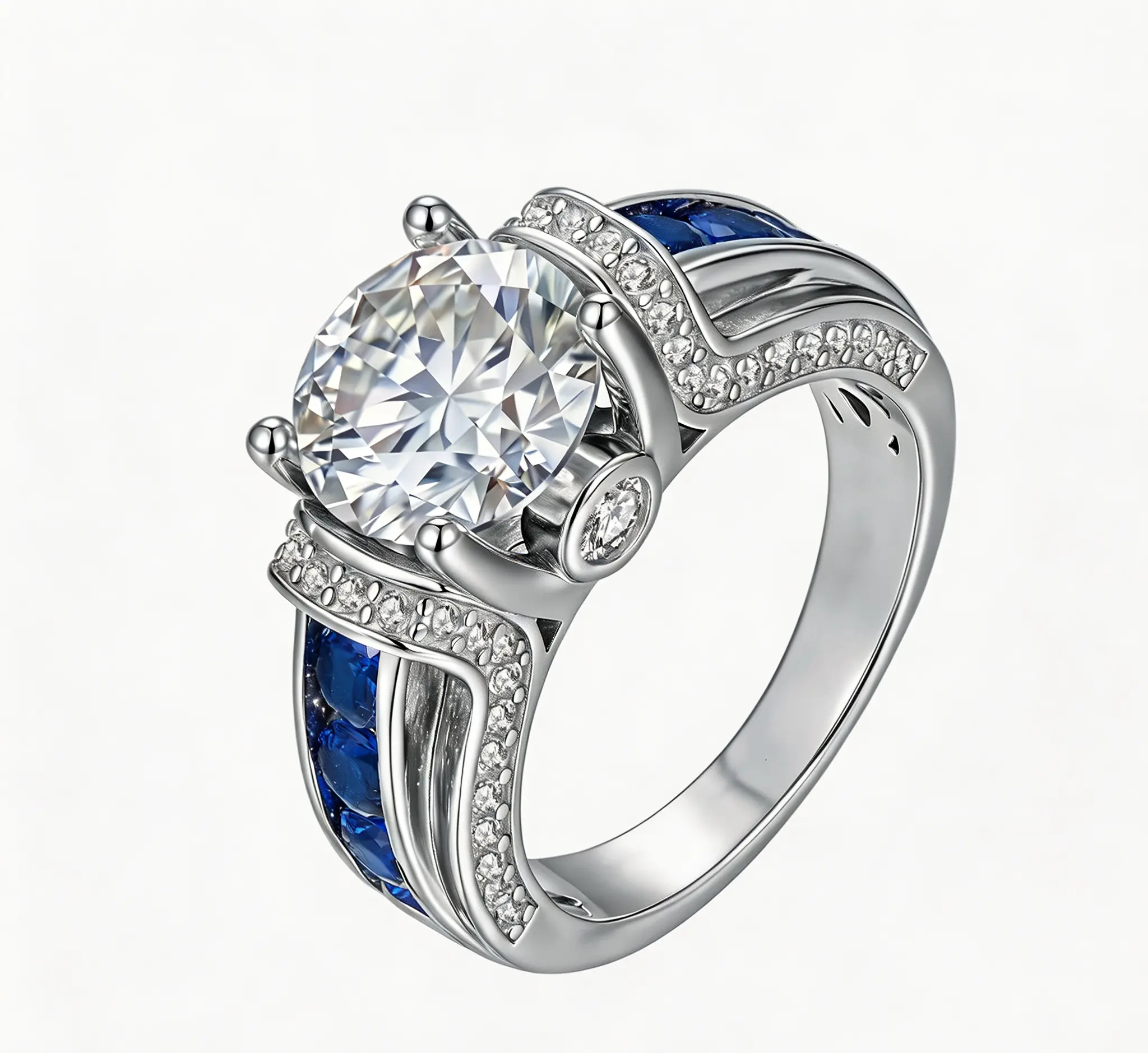 1 Piece 925 Silver Moissanite 3 Carat Men's and Women's Ring Party Gift Daily Wear Gift Couple Gift Bridal Statement Ring Solitaire Ring